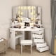 thumbnail image 1 of Tocador Esquinero Profesional Led Hollywood Enchufe Taburete Blanco, 1 of 5