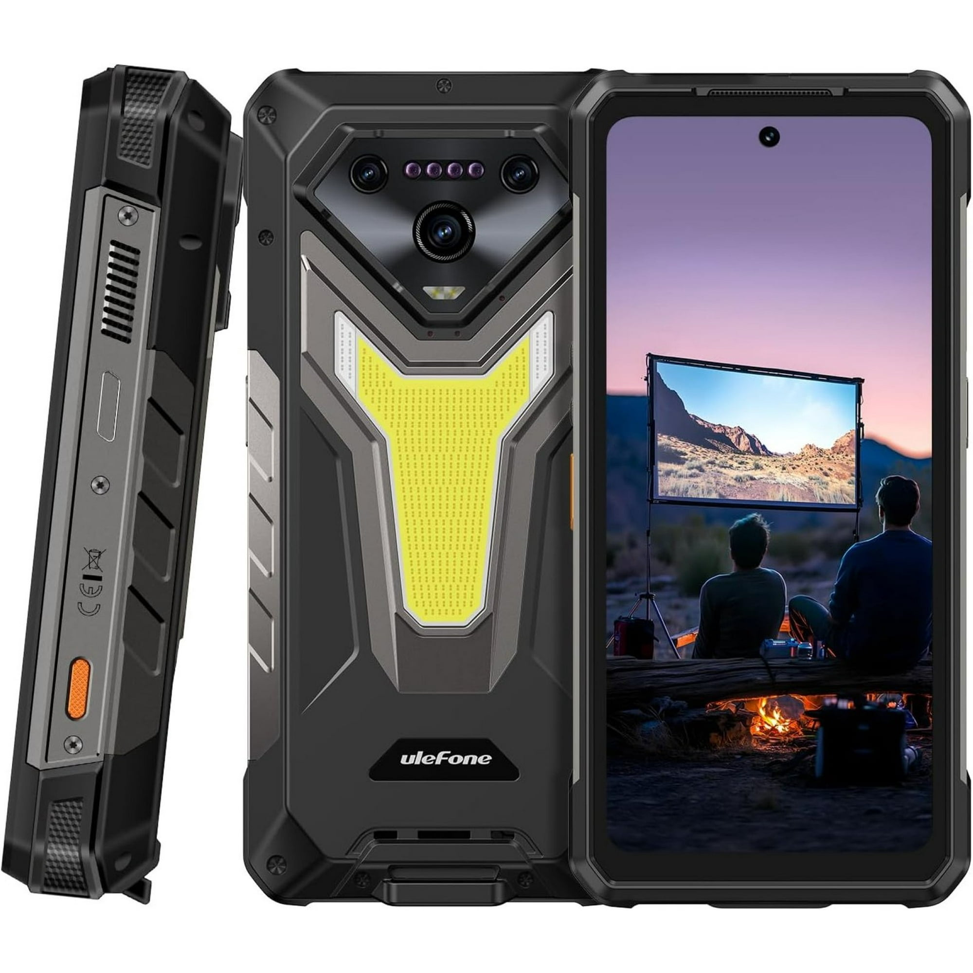Ulefone Armor 34 Pro - Celular Resistente Con Proyector Multimedia 150 Lúmenes, Gran Batería De 25.500mah, Dualsim 5g, Linterna Led 1100 Lúmenes, Cámara Con Visión Nocturna 64mp, Carga Rápida De 66w
