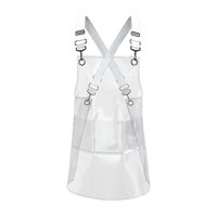 Magideal - Delantal Transparente, Delantal Para Pintar, Delantal Nórdico Para Barbacoa, Delantal Para Hornear, Accesorios De Peluquería Para Cosméticos, Cafeterí Blanco
