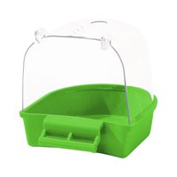 Ioensy - Caja De Baño Para Pájaros Y Mascotas, Tortolitos, Pájaros Pequeños, Periquitos, Loro Enjaulado, Bañera Verde