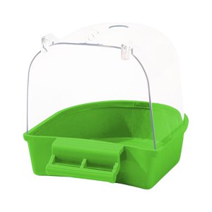 Ioensy - Caja De Baño Para Pájaros Y Mascotas, Tortolitos, Pájaros Pequeños, Periquitos, Loro Enjaulado, Bañera Verde