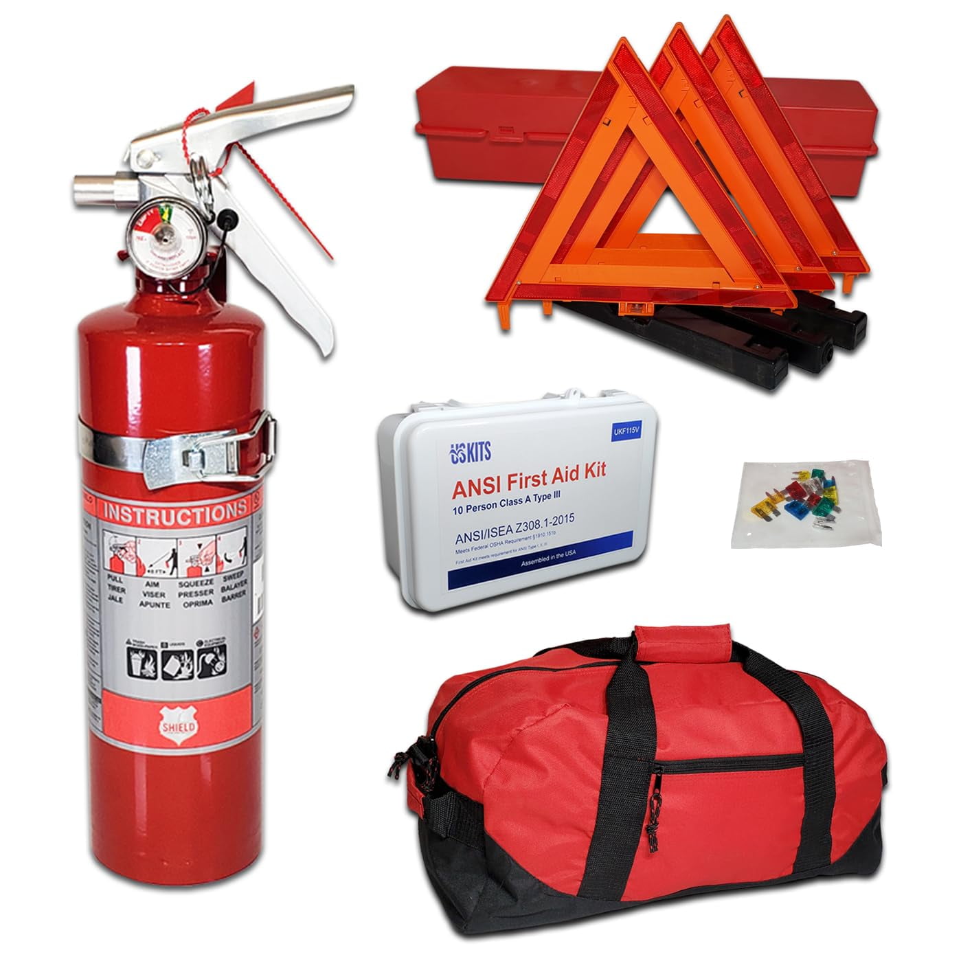 Kit De Seguridad Uskits Dot Osha Ansi Con Extintor 1a10bc