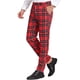 thumbnail image 4 of INSPIRE CHIC Pantalones para Hombre Cuadros Cintura Elástica Estiramiento Frente Plano Pantalones de Vestir 30 Rojo Oscuro, 4 of 7