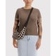 thumbnail image 2 of Bolso BAGGU Small Crescent Gingham borroso marrón, 2 of 3