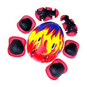 Ioensy - Juego De 7 Cascos De Bicicleta Para Niños, Para Deportes Al Aire Libre, Color Rojo