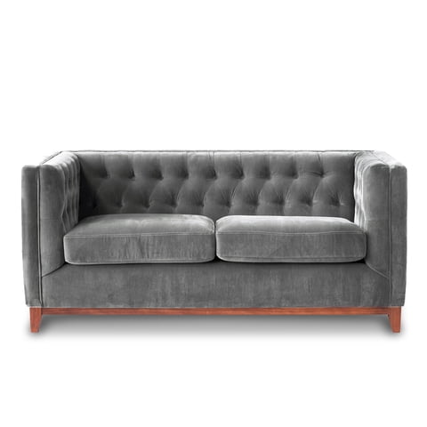 Latam Home - Sofá Roma 2C Tela Velvet Gris