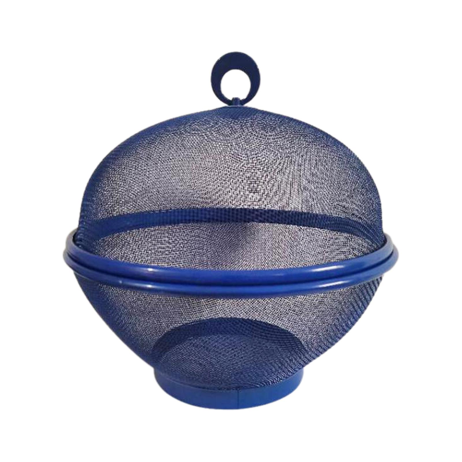 Bothyi - Cesta De Malla Para Frutas Con Tapa Cesta De Alambre De Metal Para Restaurantes Mostrador De Cocina Azul
