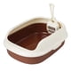 thumbnail image 2 of Caja de arena para animales pequeños, portátil, a prueba de salpicaduras, colcha semicerrada, inodoro para gatos, fácil de limpiar, bandeja de arena p Color café, 2 of 5