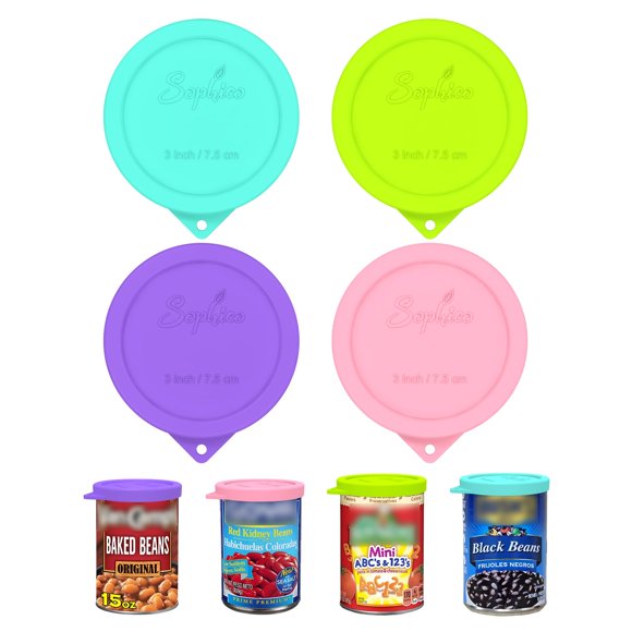 Tapas para Latas SOPHICO 4 uds 7,5 cm de Silicona Reutilizables