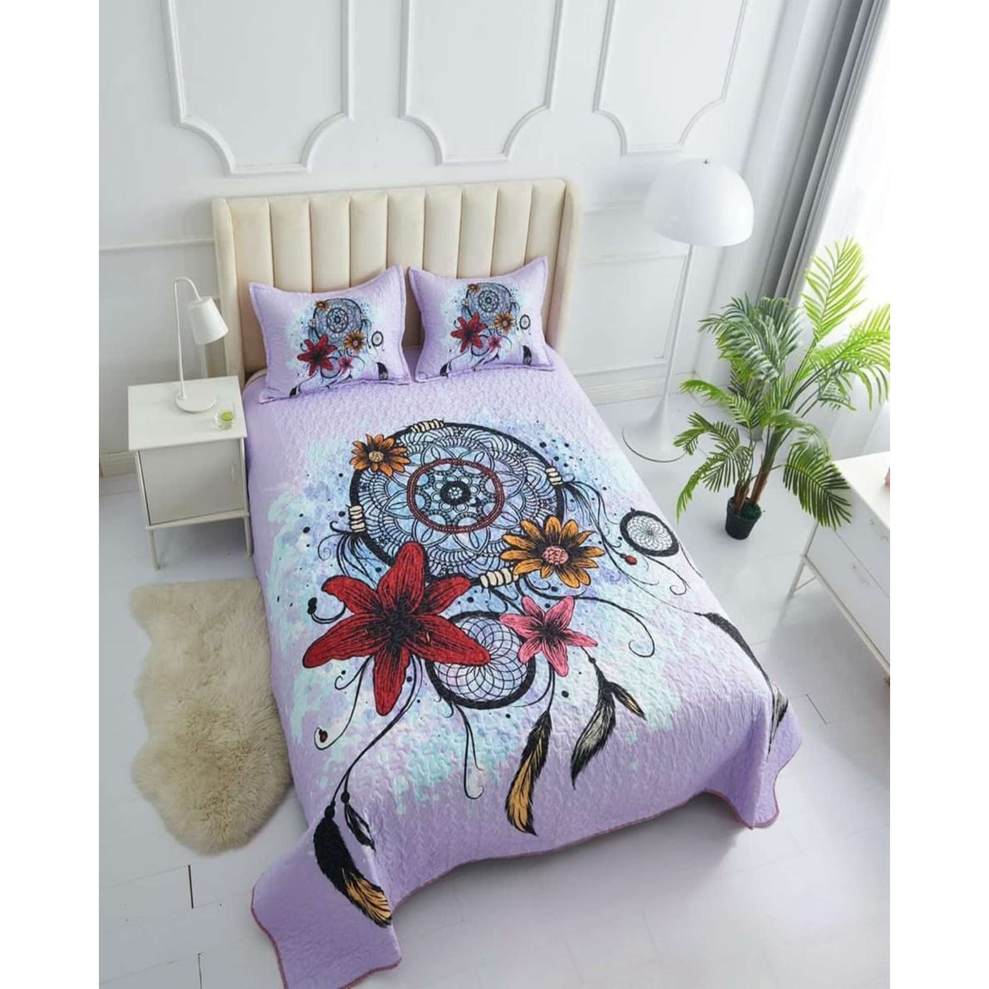 Genérico - Cubrecama 2 Plazas Material Quilt De Atrapa Sueños