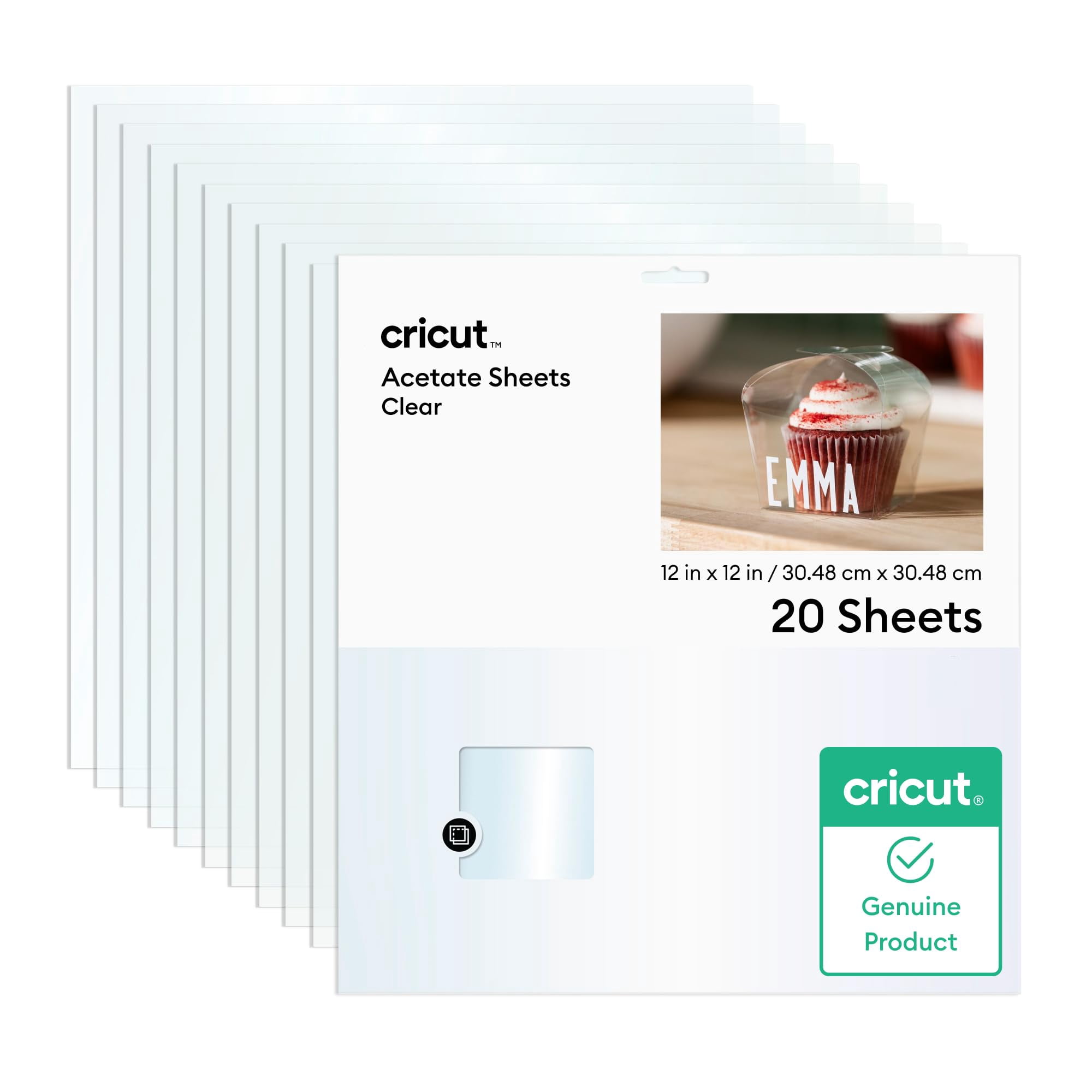 Láminas De Acetato Cricut Clear De 30,5 Cm X 30,5 Cm (20 Hojas)