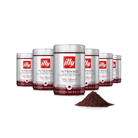 Café illy Intenso Tostado Oscuro Molido 250g Paquete de 6