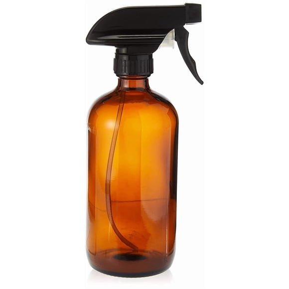 Botella pulverizadora Sally's Organics de vidrio ámbar 500 ml con gatillo negro