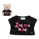 thumbnail image 1 of Polera Build a Bear negra mensaje Te amo más, 1 of 3