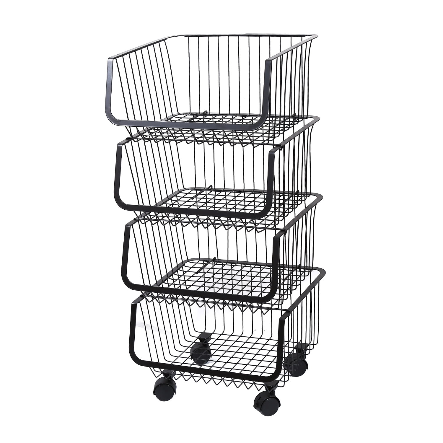 Concepts Life - Organizador Multiusos Con Ruedas De 4 Canastos Negro