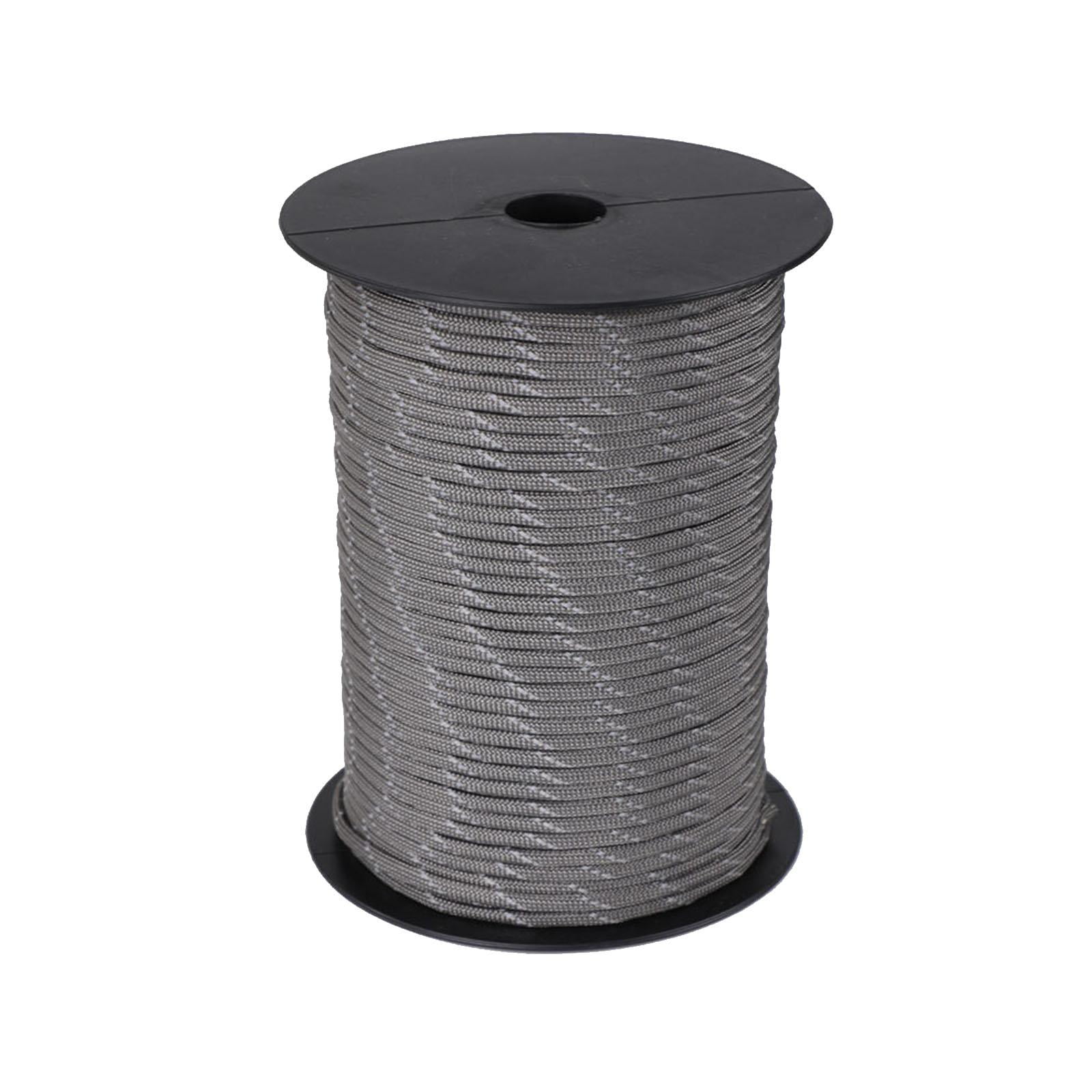 Magideal - Cuerda De Paracaídas De 328 Pies Cuerda Para Atar Para Acampar Al Aire Libre Cuerda De Supervivencia Cuerda De Lona Para Tienda De Campaña Para Jardín Gris