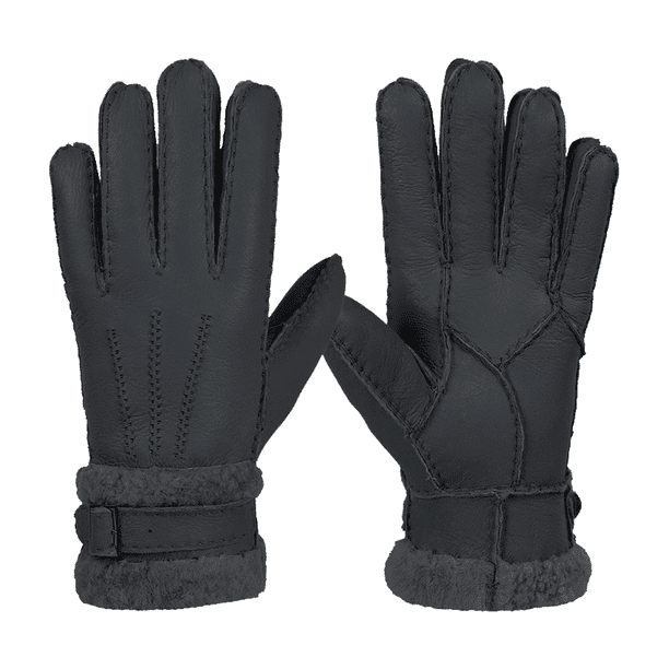 Guantes y mitones de piel de oveja resistente para hombre