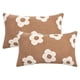 thumbnail image 1 of REGALWOVEN Paquete de 2 fundas de cojín decorativas con diseño floral en jacquard para decoración del hogar marrón 20" x 12", 1 of 7