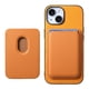 thumbnail image 1 of Funda de Cuero Magnética con Tarjetero para iPhone 14 Plus Cubierta Delgada Amarillo, 1 of 5