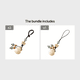 thumbnail image 1 of 1pc Natural White Jade Bodhi Root Blessing Bag Key Chain Pendant Charm - Perfect Holiday Gift!, 1 of 5