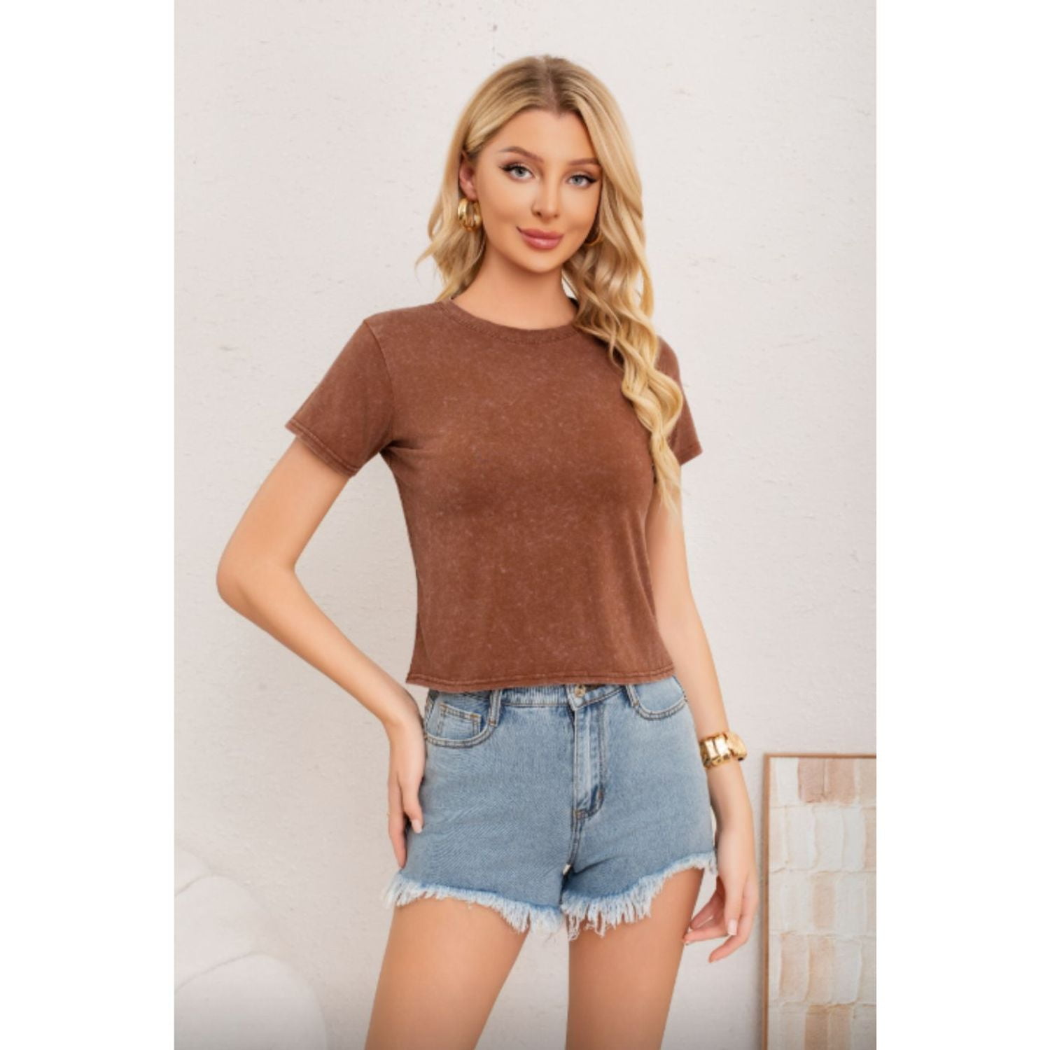 Likeshop - Polera Mujer Algodón Manga Corta Lisa Colores 2014