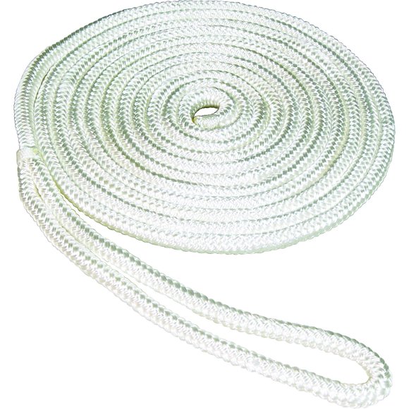 Cuerda de amarre SeaSense 1,3 cm 5 m blanco trenza sobre trenza