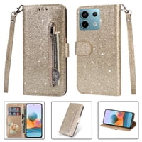 Funda Para Foxdock Elegante Funda Xiaomi Poco M6 Pro 4G Glitter Con Cremallera-Ideal Para El Uso Diario