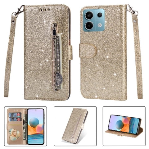 Funda Para Foxdock Elegante Funda Xiaomi Poco M6 Pro 4G Glitter Con Cremallera-Ideal Para El Uso Diario