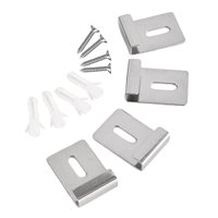 Bothyi - 4 Piezas Clips De Espejo De Acero Inoxidable Clips De Retención Pesados Para Montaje En Pared Plata L