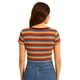 thumbnail image 3 of Crop top canalé básico mangas cortas rayado cuello negro., 3 of 4