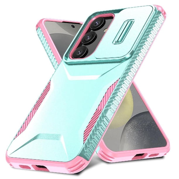 Funda Resistente para Samsung Galaxy S25 Plus 5G con Tapa Deslizante y Protección Militar Verde