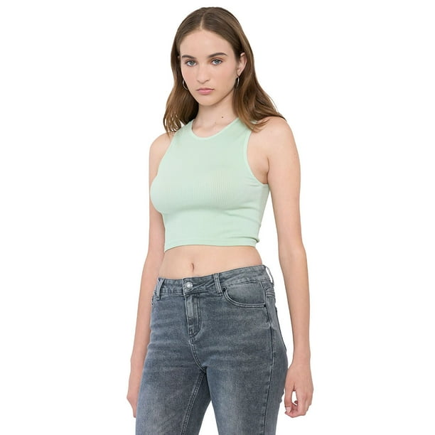 Polera Mujer Sin Mangas Cuello Halter Verde Corona