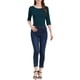thumbnail image 2 of INSPIRE CHIC Camisetas de Mujer Mangas al Codo Cuello Barco Ajuste Ceñido Casual Camisetas Verde Oscuro M, 2 of 7