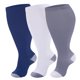 thumbnail image 1 of suxuMhao 3 Pares Calcetines Talla Grande 2XL - Estilo con Bloques de Color, Calcetines Atléticos Azules y Blancos y Grises, Calcetines hasta la Rodilla, Calcetines Grandes, Calcetines Extragrandes,, 1 of 2