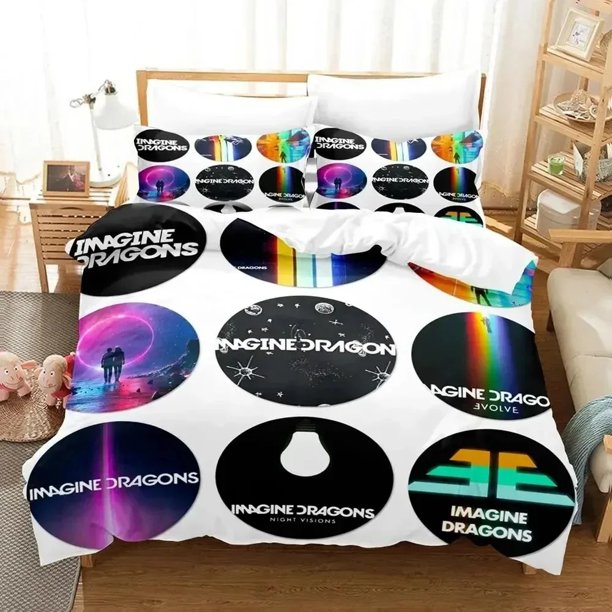Imagine Dragons Album Cover Bedding Set Duvet Cover Bed Set Quilt Cover Pillowcase Comforter king Queen Size Boys AdultBed Sheets