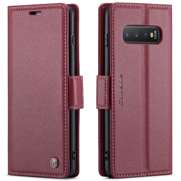 CaseMe tipo cartera Samsung Galaxy S10 Plus con cierre magnético, RFID, tarjetero, soporte, carga inalámbrica