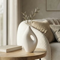 Santú Home & Deco - Florero Nórdico De Cerámica Jarré Blanco