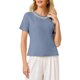thumbnail image 1 of INSPIRE CHIC Blusa Elegante Brillante para Mujer con Tops de Piedras Preciosas para Cócteles y Fiestas S Azul Polvoriento, 1 of 5