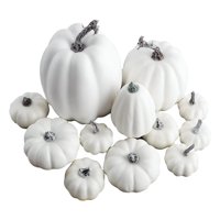 Magideal - 12 Piezas Calabaza Artificial Decorativa Espuma Realista Frutas Manualidades Creativas Para Fiesta Otoño Halloween Acción De Gracias Regalos Decoració Blanco
