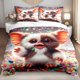thumbnail image 1 of 3pcs Bedding set bedding cushion cover 3pcs. Gremlins Gizmo Confetti Print Duvet Cover Set, 1 of 1