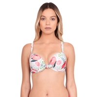 Samia - Bikini Estilo Sostén Estampado Rojo Con Nudo Xl