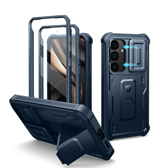 Funda Dexnor para Samsung Galaxy S25 con funda de cámara, color azul marino