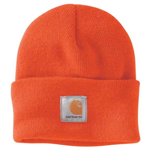 Gorro Carhartt de punto con puños para hombre, talla única, naranja brillante