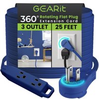 Extensión Eléctrica Gearit Con Enchufe Plano Giratorio 360° 7.5 M 3 Tomas