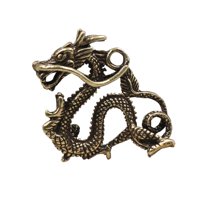 Bothyi - Mini Figura Colgante De Dragón Chino De Latón, Lindo Año Del Dragón 2024 Para Dormitorio, 4Cm X 3,4 Cm