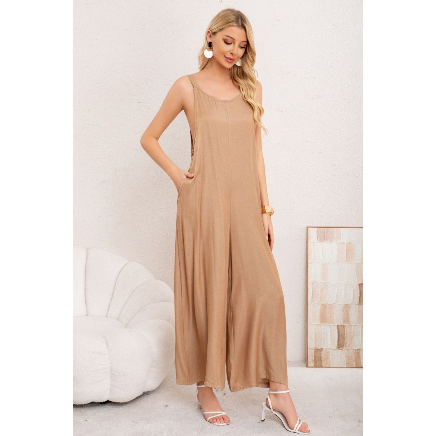 Likeshop - Enterito Casual Mujer Semi Brillo Pabilos Ajustables Liso Premium 3354