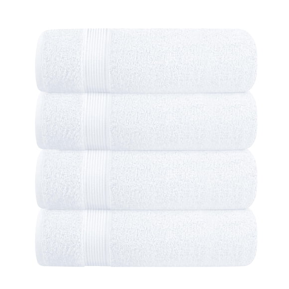 Juego de toallas de baño Belizzi Home Ultra Soft, paquete de 4 unidades, 70 x 140 cm, color blanco