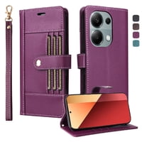 Foxdock Funda Tipo Cartera Para Xiaomi Redmi Note 14S – Cubierta De Cuero Pu Con Múltiples Ranuras, Bolsillo Para Efectivo Y Correa De Muñeca