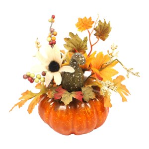 Magideal - Adorno De Calabaza Artificial Con Flores, Accesorios De Fotografía, Coronas De Otoño, Guirnaldas De Bonsái Para Acción De Gracias, Oficina, Halloween,