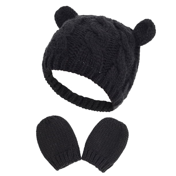 Conjunto de gorro y guantes de invierno para recién nacidos, niñas y niños